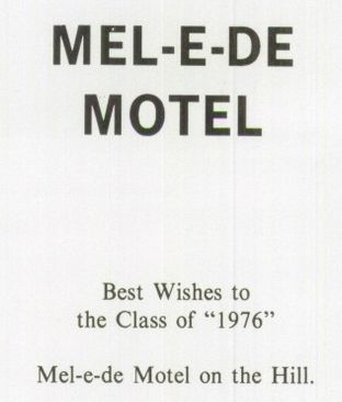 Hollywoods Motel (Mel-E-De Motel) - 1976 Newberry High Yearbook Ad (newer photo)